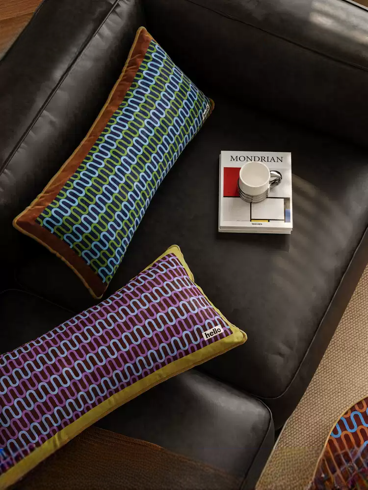Wavy Hello Lined Lumbar Pillows