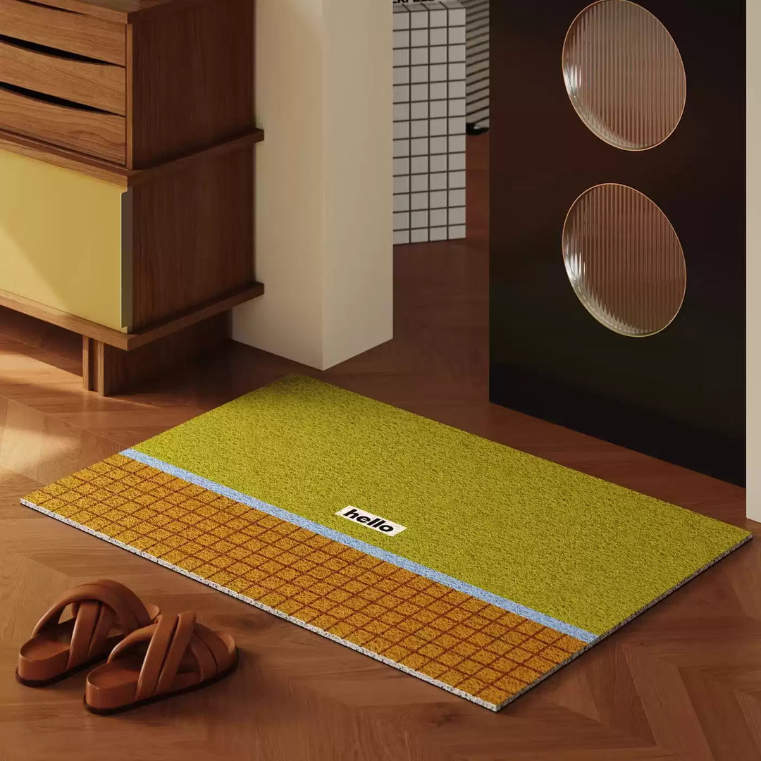 Hello Grid Combo Door Mat