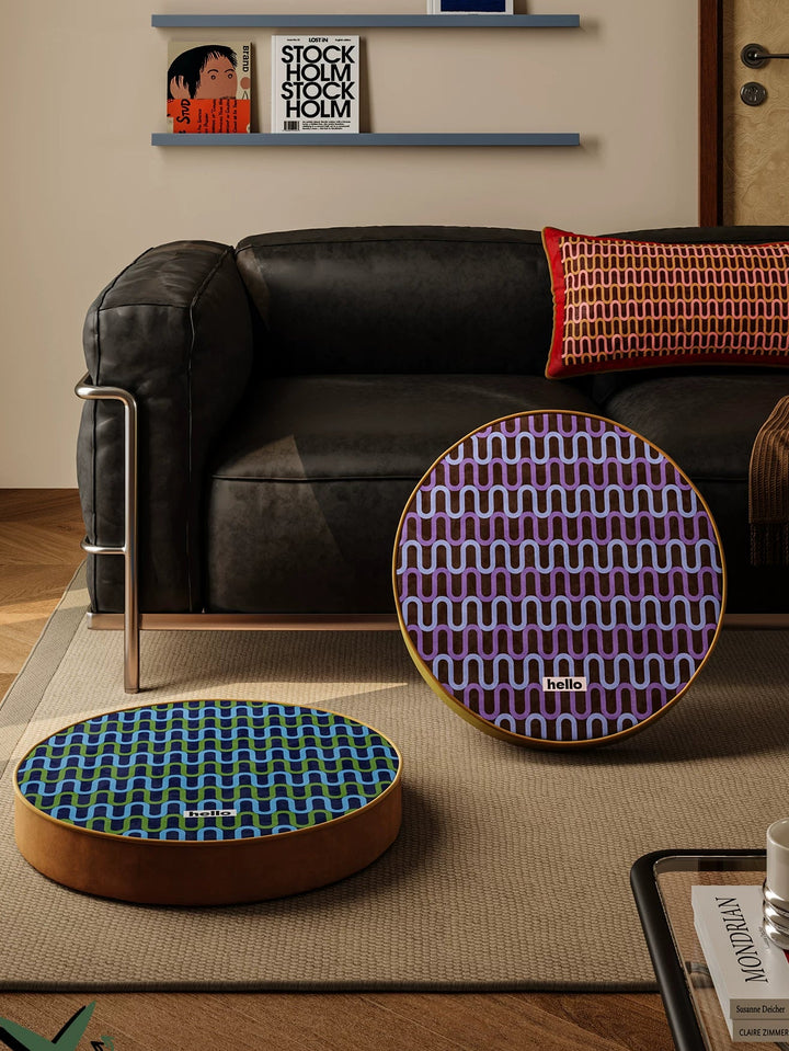 Wavy Hello Lined Seat Cushion