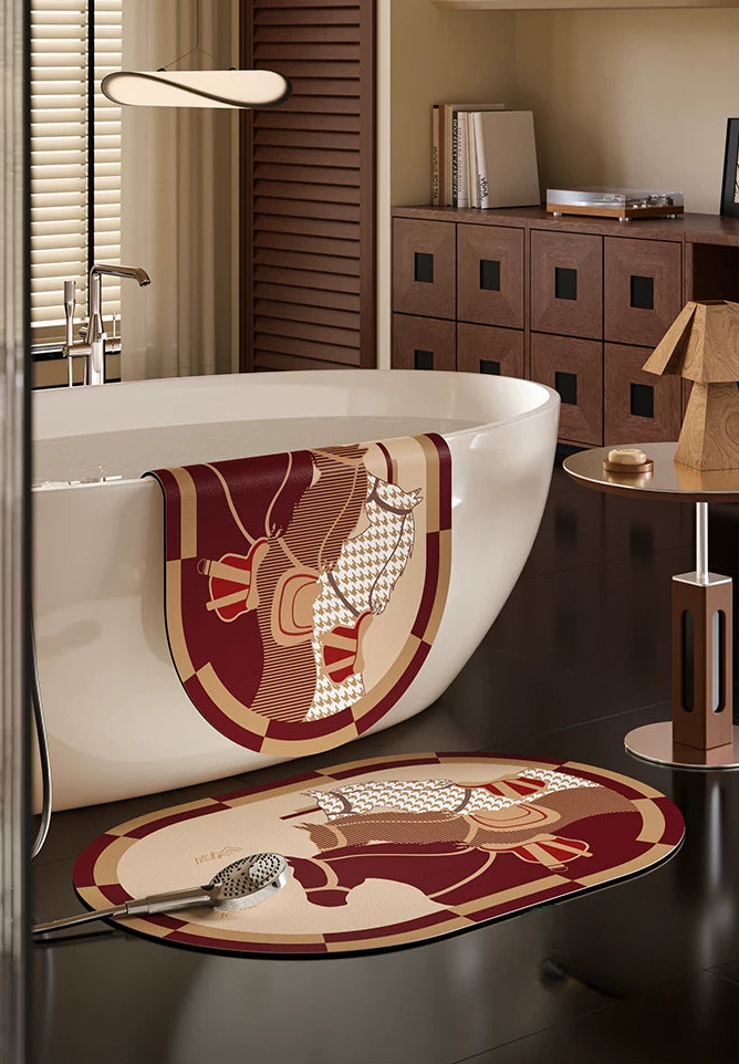 Cloud Three Horse Bathroom Mat