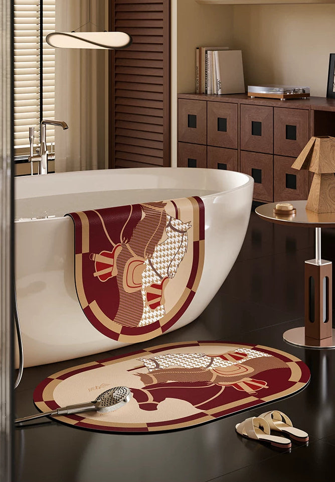 Cloud Three Horse Bathroom Mat