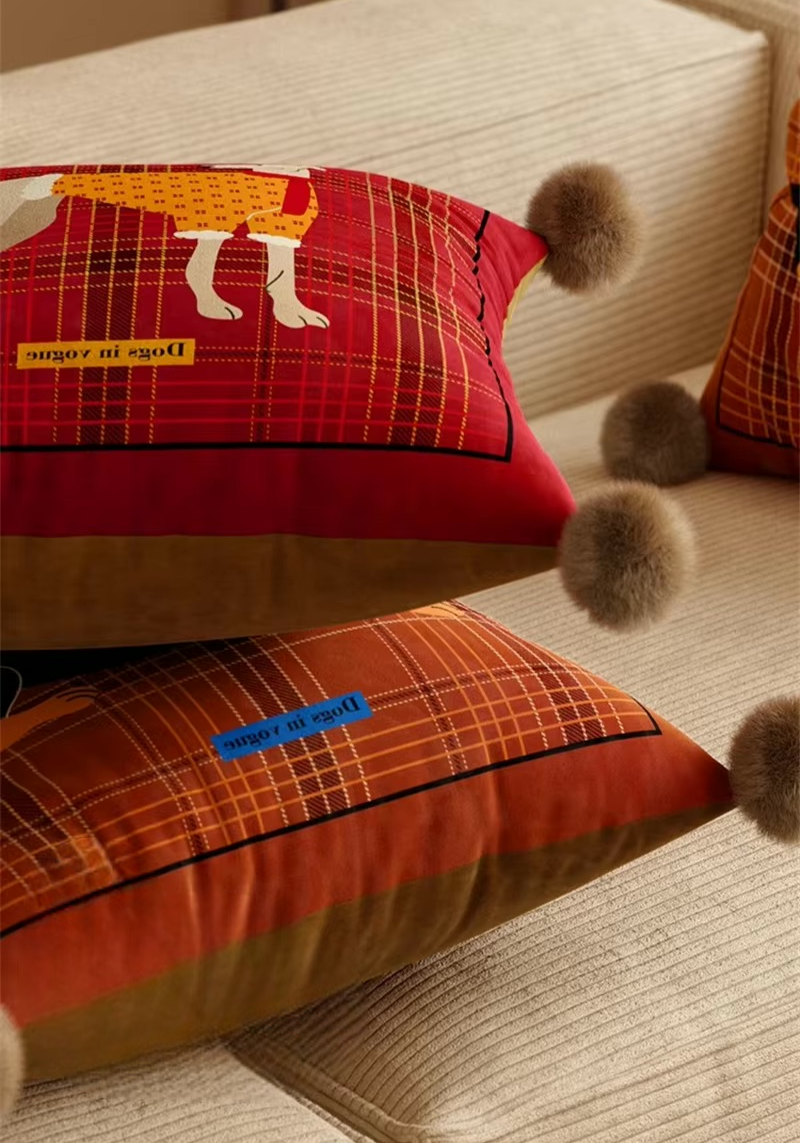 Scottish Red & Brown Dog Pillow Covers