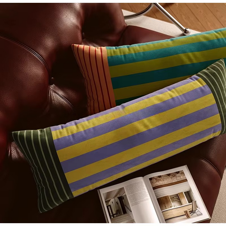 Retro Colorful Stripe Pillow Cases