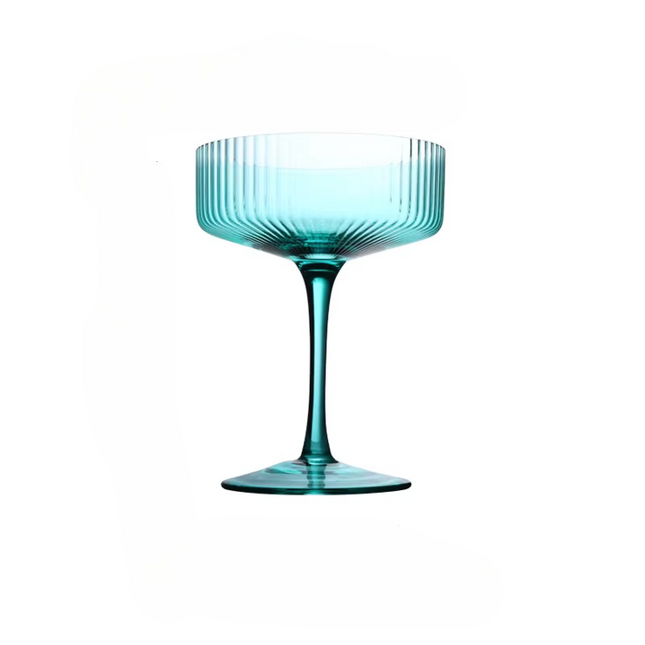 Ribbed Cocktail Goblet Glasses