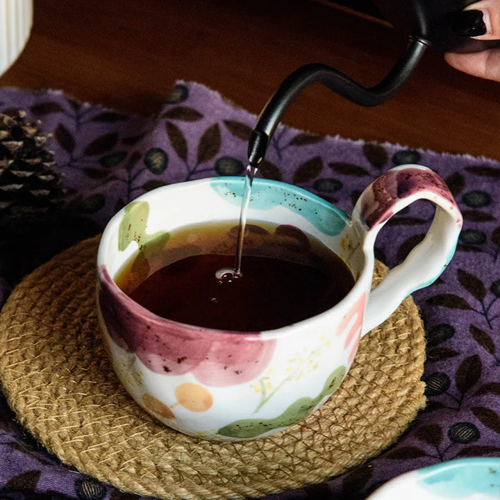 Hand Painted Flower Mug