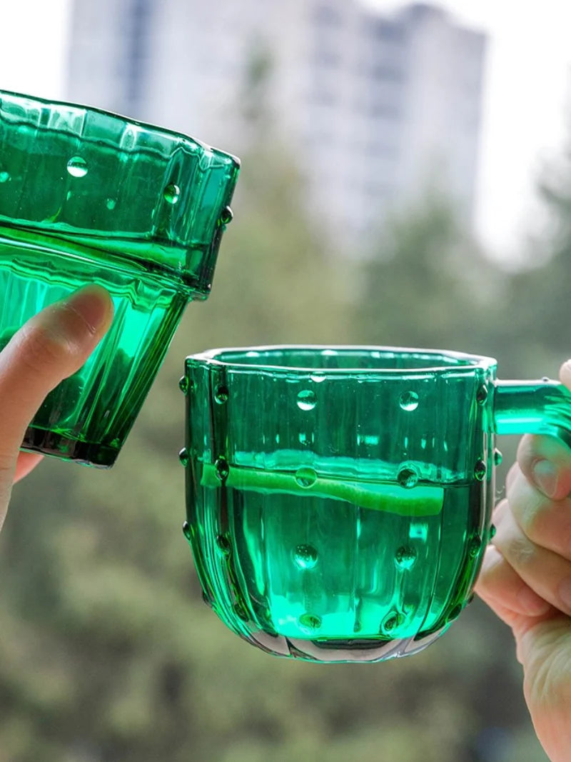 Green Cactus Glassware Set