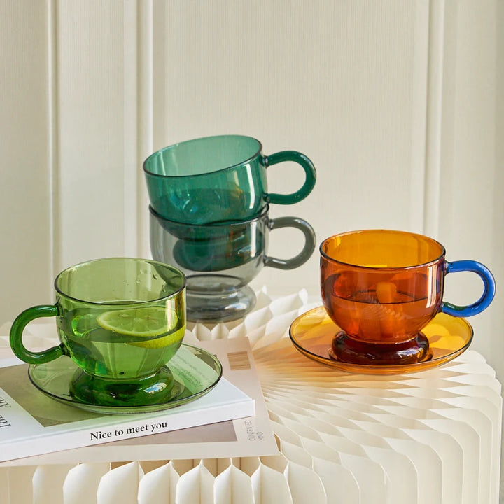 Colorful Mug & Saucer Set