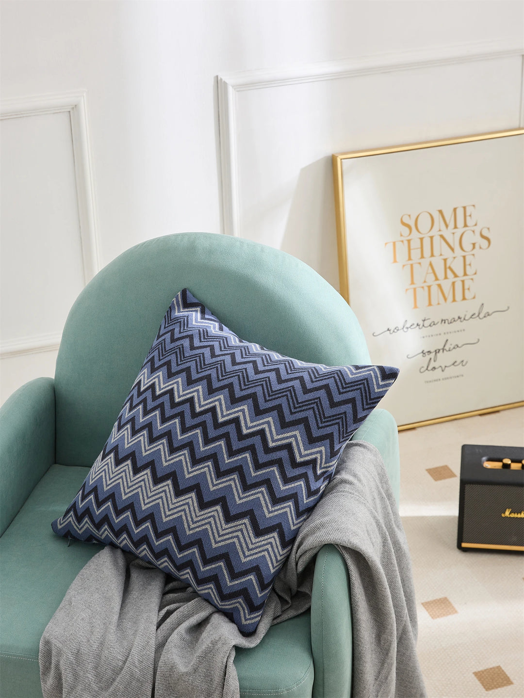 Wave Stripe Blanket + Pillows