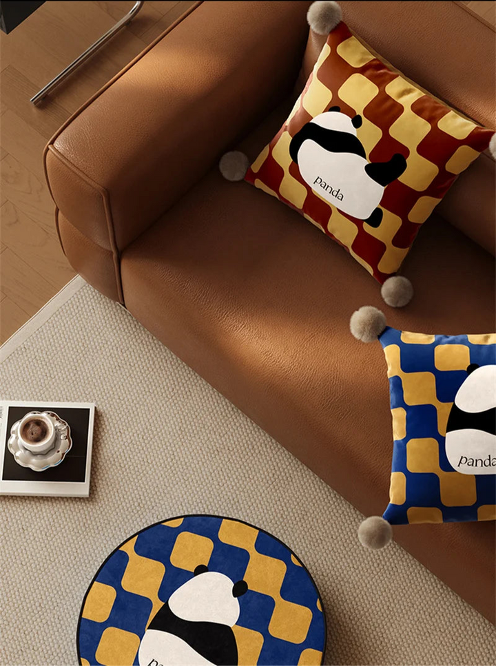 Panda Checkerboard Pillow Covers