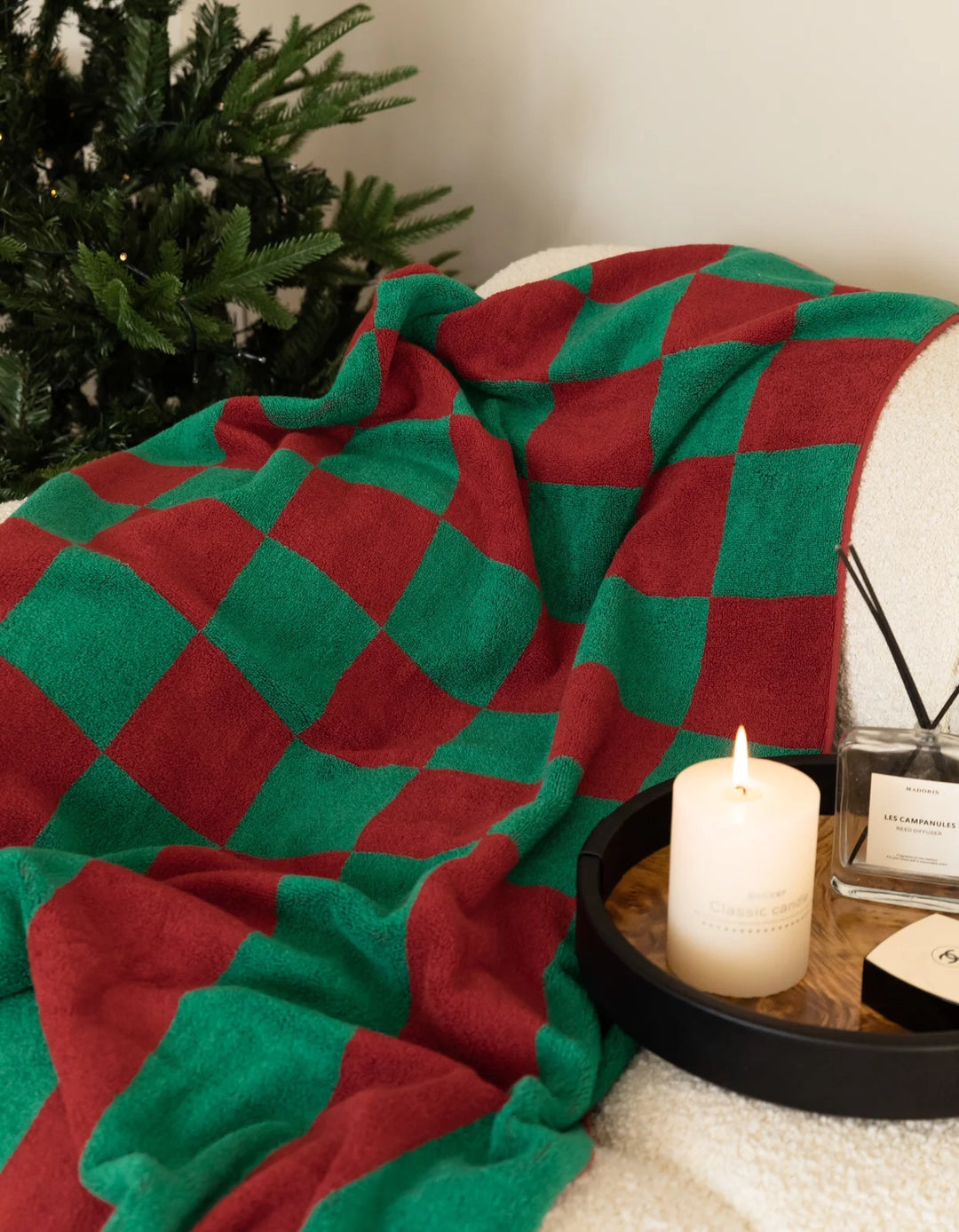 Checkerboard Stripe Towels