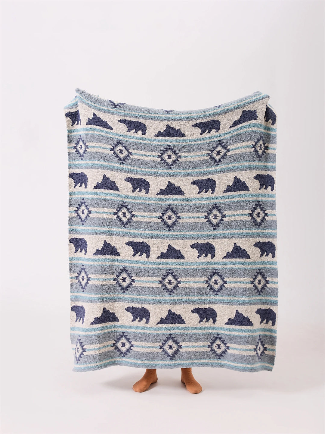 Ethnic Bear & Mountain Throw Blanket