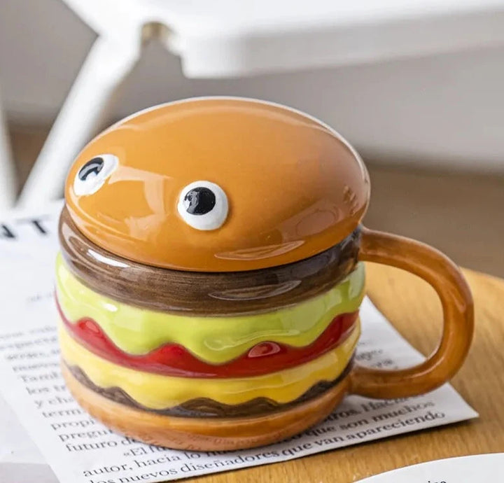 Hamburger Mug with Lid