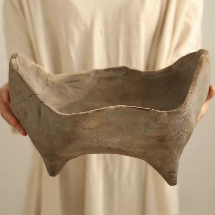 Wood Irregular Shape Bowl with Legs