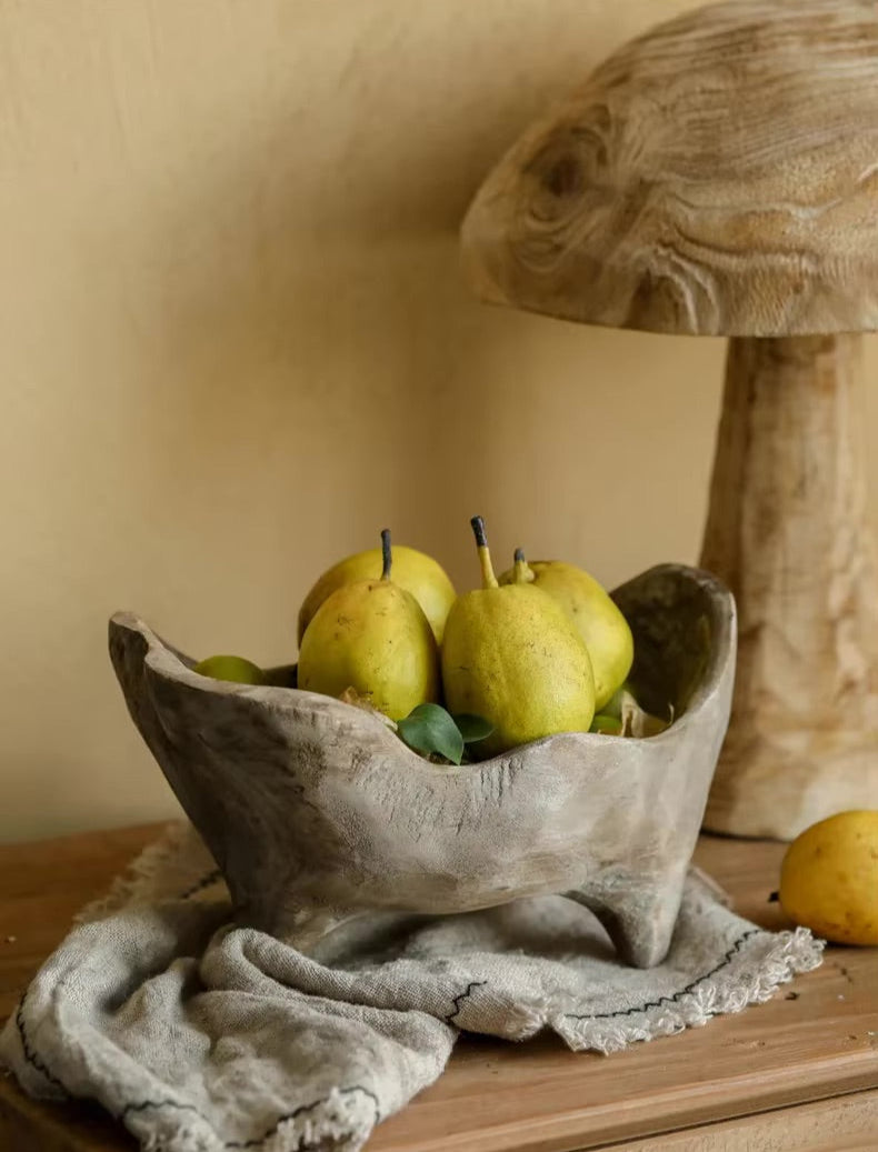 Wood Irregular Shape Bowl with Legs