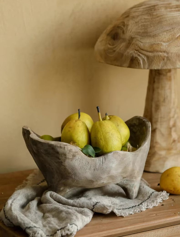 Wood Irregular Shape Bowl with Legs