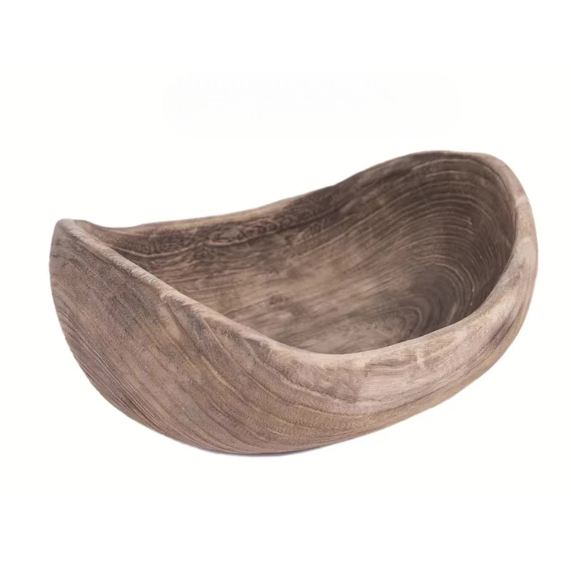 Wooden Ship-Shaped Fruit Bowl