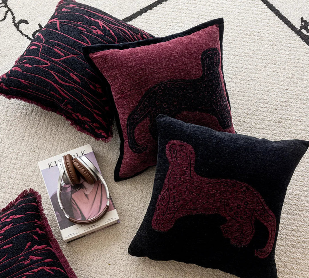 Retro Black & Purple Pillow Covers