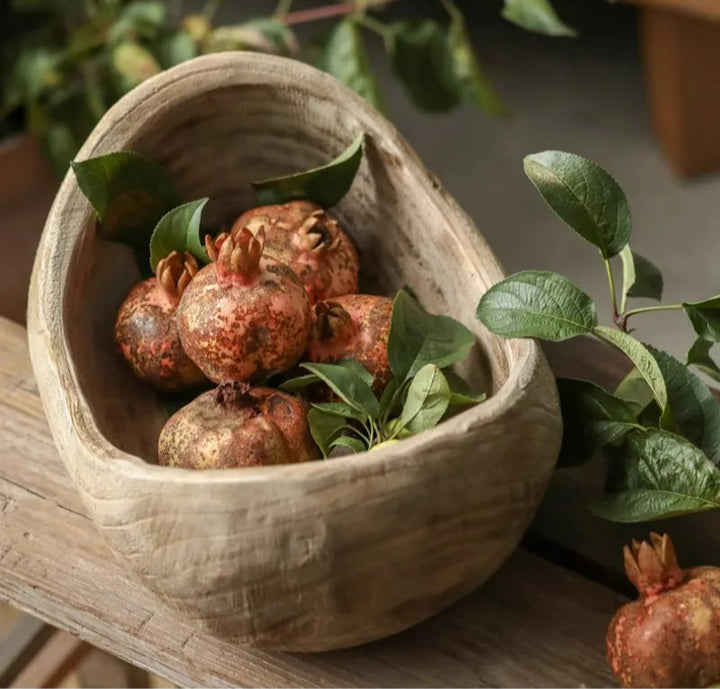 Wooden Ship-Shaped Fruit Bowl