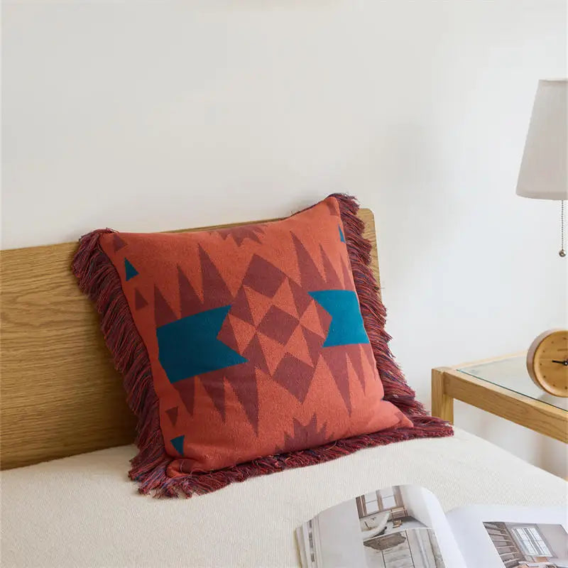 Bohemian Fringe Pillow Cover