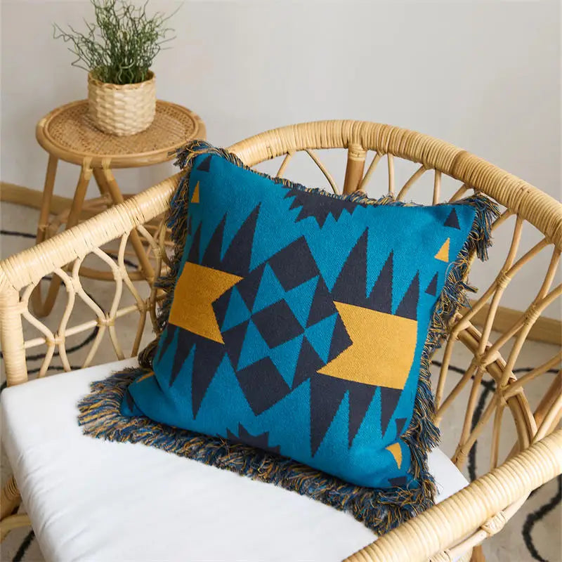 Bohemian Fringe Pillow Cover