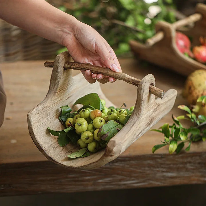 Wooden Basket-Style Tray