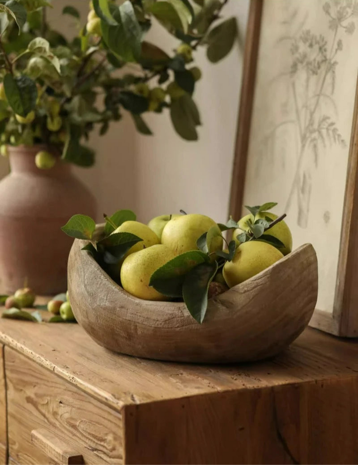 Wooden Ship-Shaped Fruit Bowl