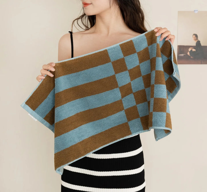 Checkerboard Stripe Towels