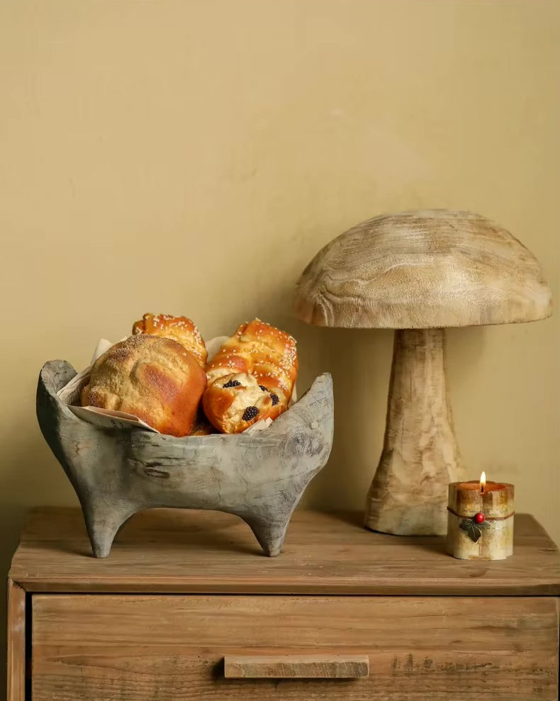 Wood Irregular Shape Bowl with Legs