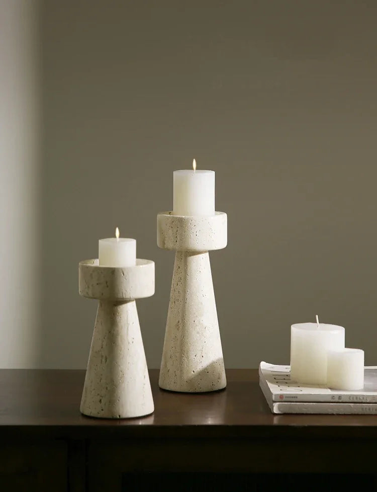 Travertine Stone Candle Holder