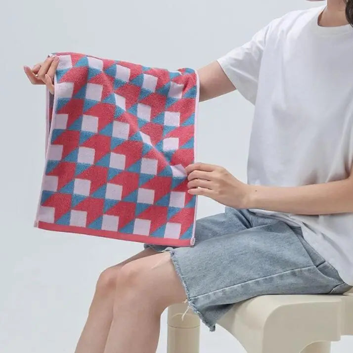 3D Cube Pattern Towels