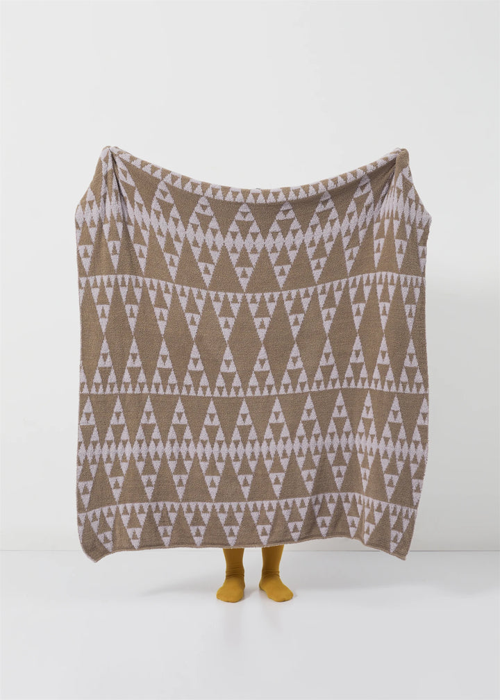 Brown & Lilac Triangle Blanket