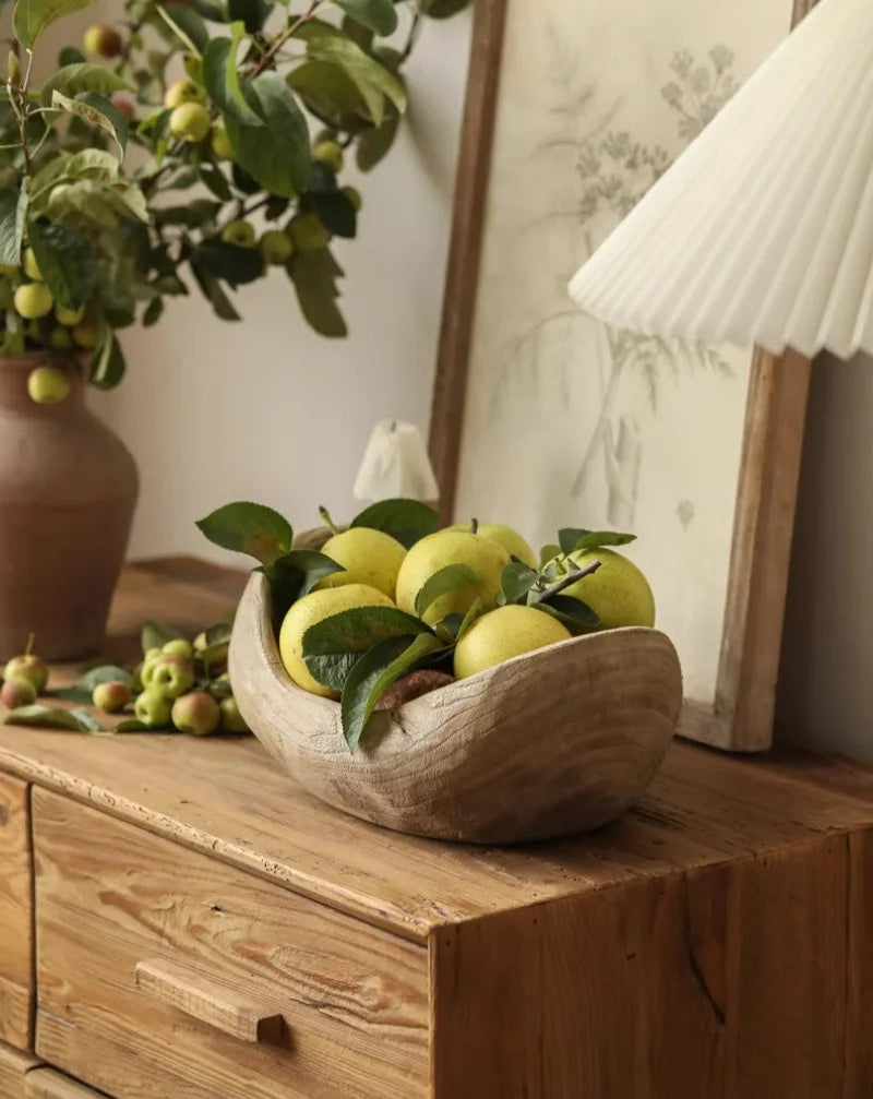 Wooden Ship-Shaped Fruit Bowl