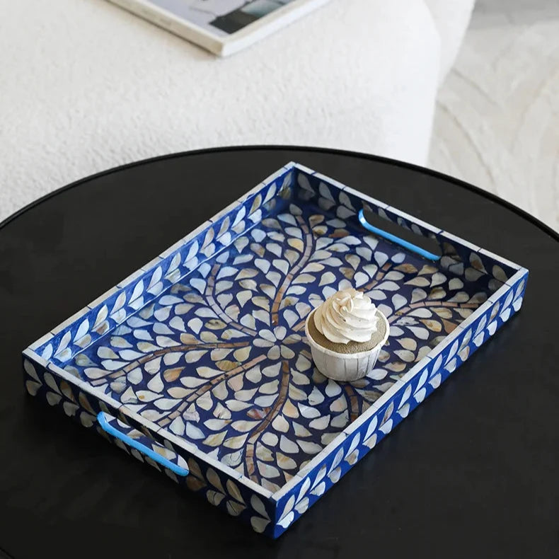 Blue Shell Lacquer Tray