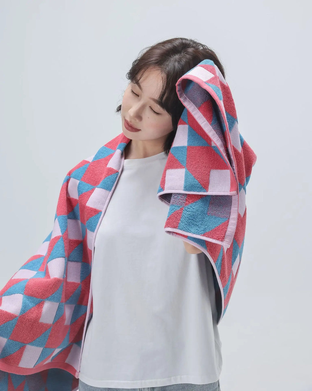 3D Cube Pattern Towels