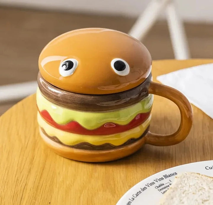 Hamburger Mug with Lid