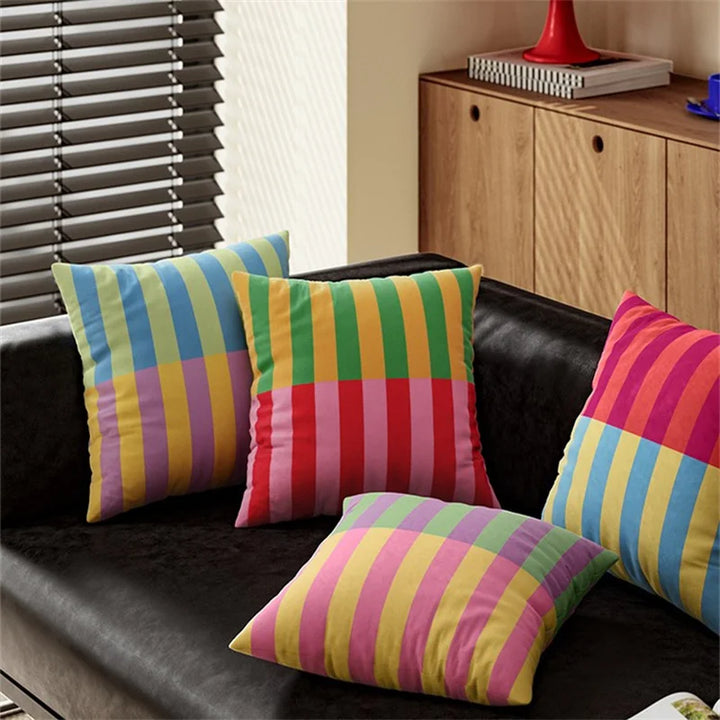 Colorful Hippie Stripe Pillow Covers