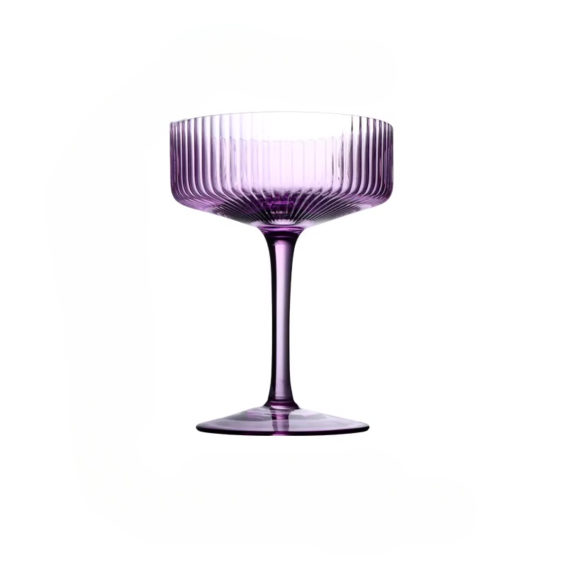 Ribbed Cocktail Goblet Glasses