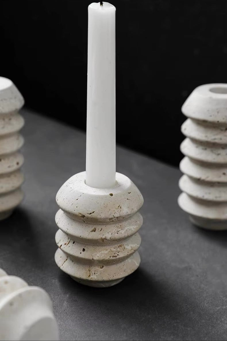 Wabi-Sabi Stone Candle Holders