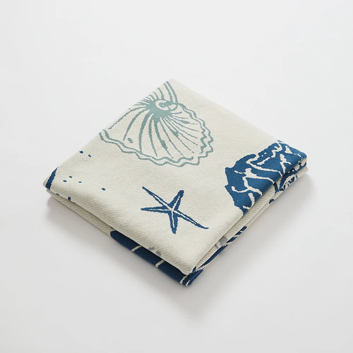 Blue Coastal Ocean Throw Blanket