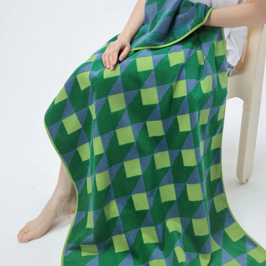3D Cube Pattern Towels