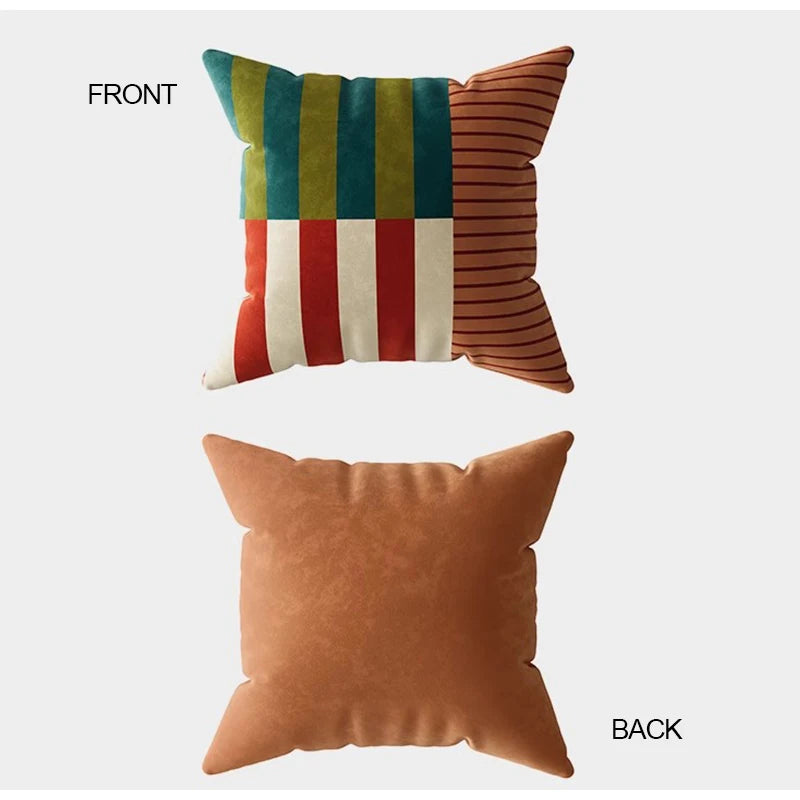 Retro Colorful Stripe Pillow Cases