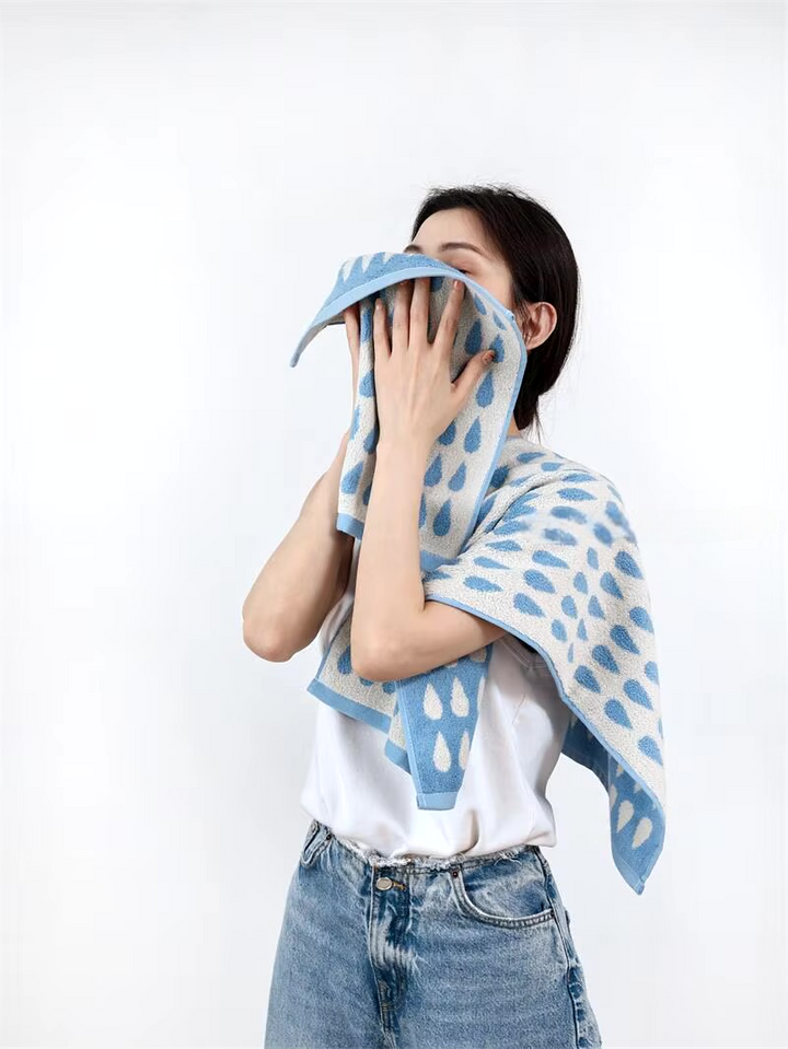 Blue Raindrop Towels