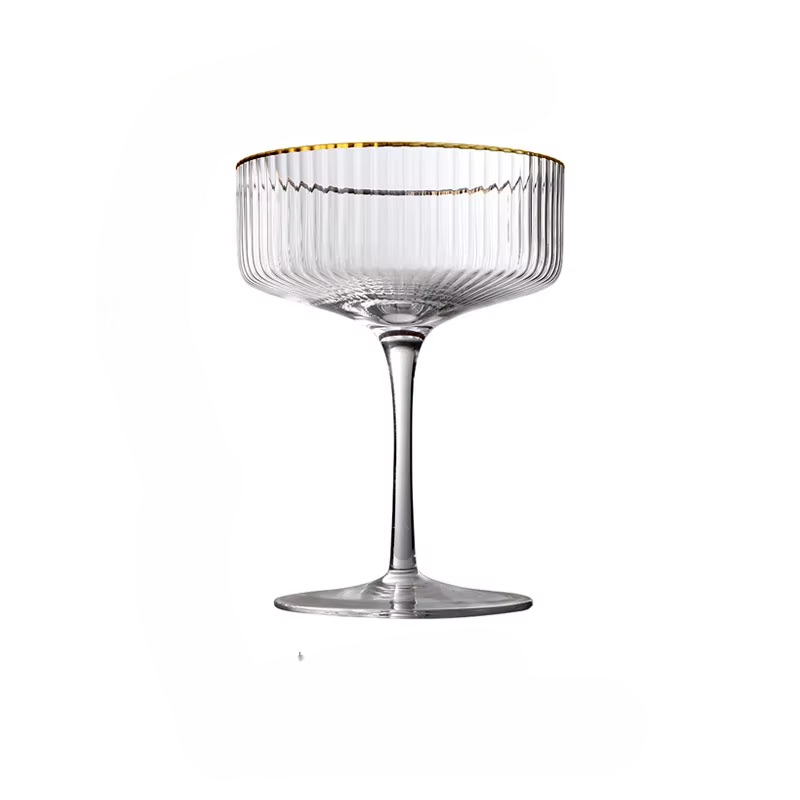 Ribbed Cocktail Goblet Glasses