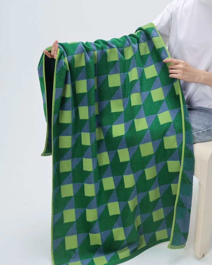 3D Cube Pattern Towels