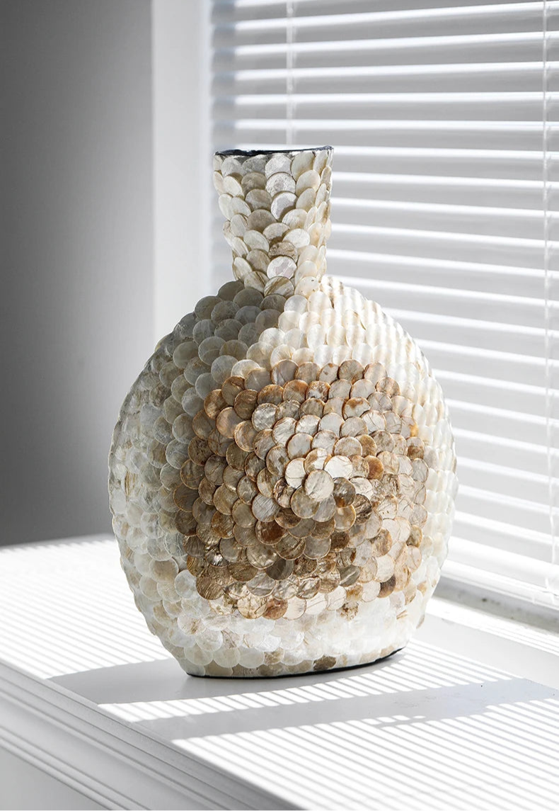 Golden Shell Art Vase