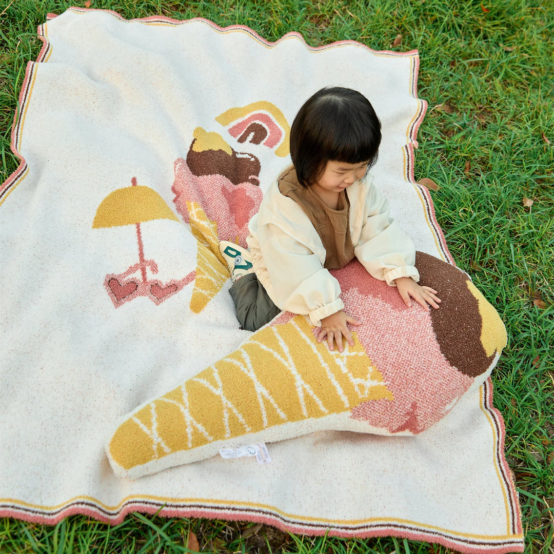 Kawaii Ice Cream Throw Blanket