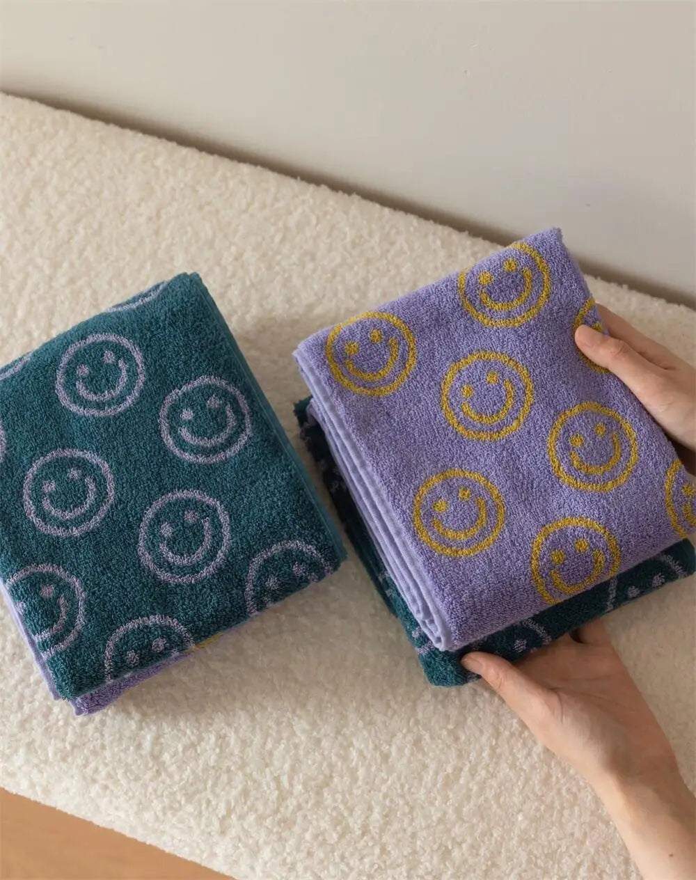 Reversible Smiling Towels