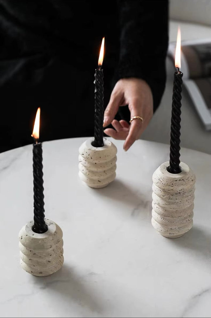 Wabi-Sabi Stone Candle Holders