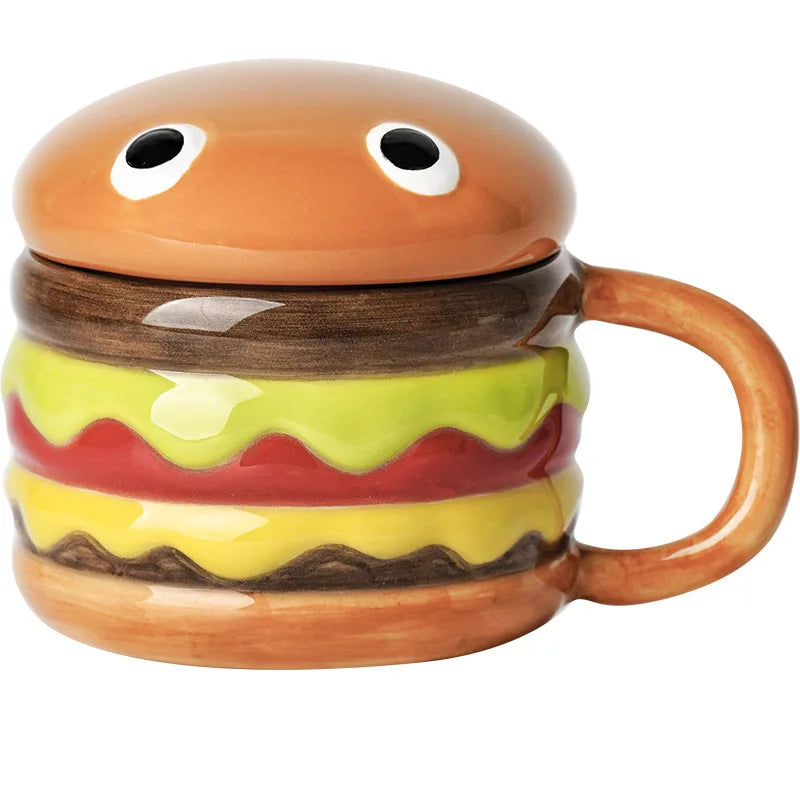 Hamburger Mug with Lid