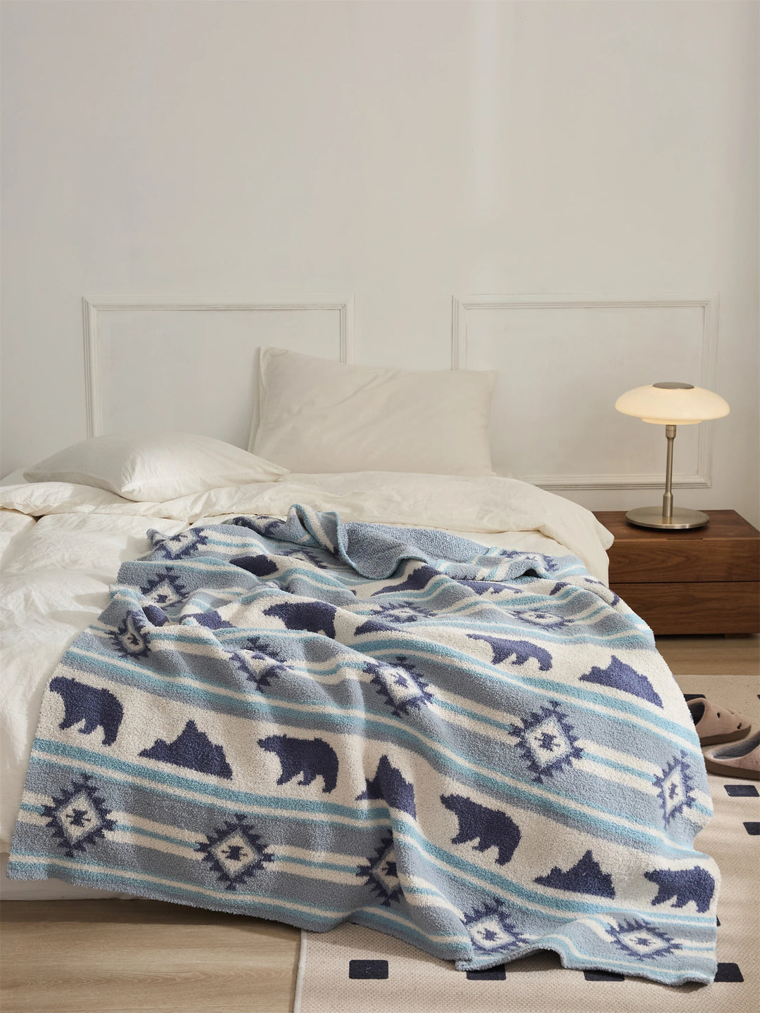 Ethnic Bear & Mountain Throw Blanket